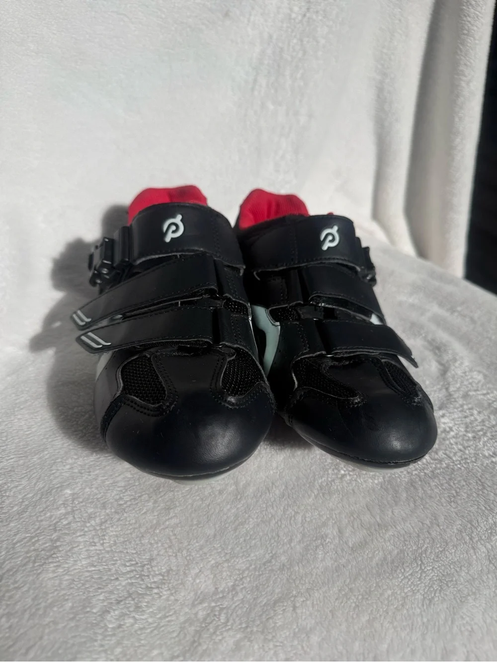 Peloton Black and Red Women's Cycling Shoes with Buckle Closure EU Size 40